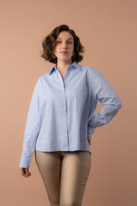 Blusa celeste rayas