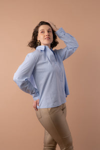 Blusa celeste rayas